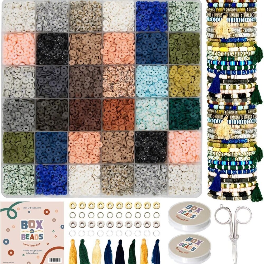 Box-O-Beads Clay Beads Bracelet Making Kit - 6000 Pieces for Jewelry Making - In